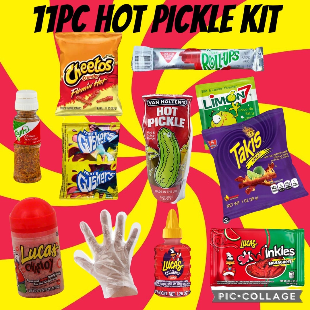 Hot Pickle Kit With Takis Chamoy Trending Tiktok Pickle Kit 11 Pc