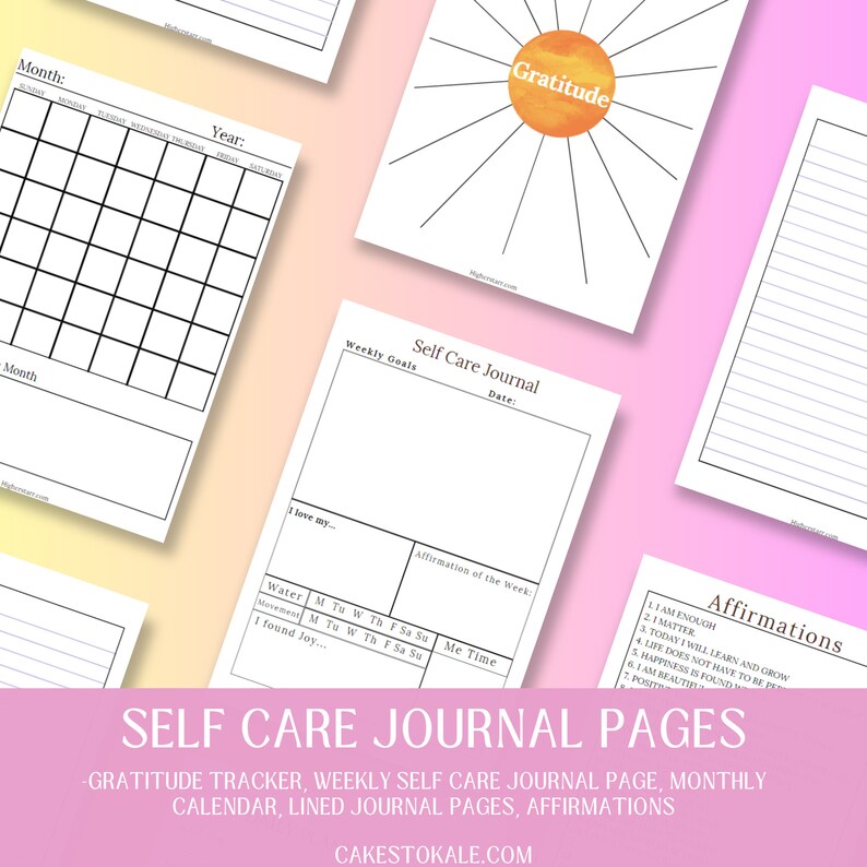Self Care Journal Pages Printable - Etsy