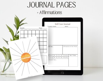 Self Care Journal Seiten zum Ausdrucken