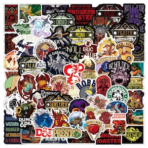  50pcs Dungeons and Dragons Stickers Aesthetic Vinyl Stickers  for Teen Laptop,Cool Classic Trendy Game D&D Waterproof Stickers for Water  Bottle Skateboard Bumper Computer Phone : Electronics