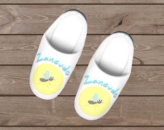 Salvadoraanse jargon Zancudo pantoffels dames, schattige El Salvador-schoenen, grappige Salvadoraanse pantoffels, cadeau voor haar, souvenir pantoffels El Salvador