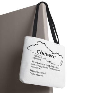 Salvadorianische Slang Chevere Tragetasche, süße El Salvador Einkaufstasche, lustige salvadorianische Tasche, Geschenk für ihn, Geschenk für sie, El Salvador Souvenir