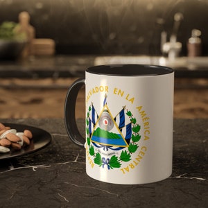 Salvadoran Coat of Arms Mug, El Salvador Coffee Mug, Salvadorian Coffee Cup, Gift for Him, Gift for Her, El Salvador Souvenir