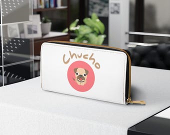 Salvadoran Slang “Chucho” Wallet, White Faux Leather Pocketbook With Black Inner Lining