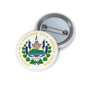 Salvadoran Coat of Arms Button, Cute El Salvador Pin Button, Beautiful Salvadorian Pin, Gift for Him, Gift for Her, El Salvador Souvenir