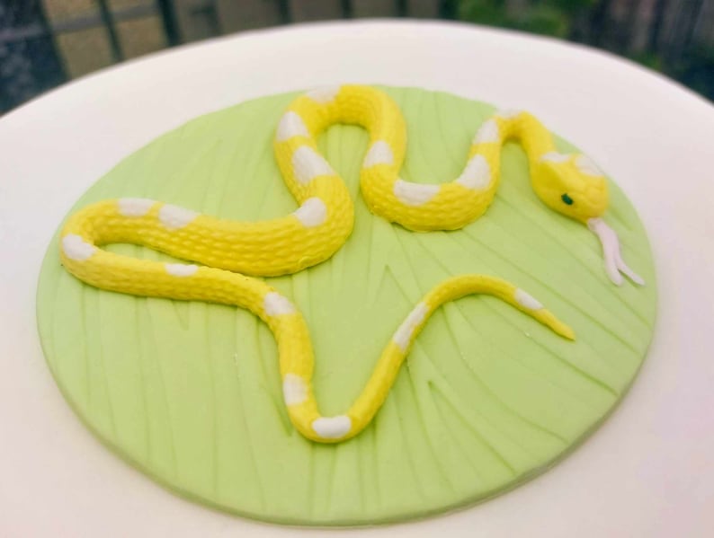 Edible Snake Cake Topper, Reptile Theme Decoration, Python, Fondant ...