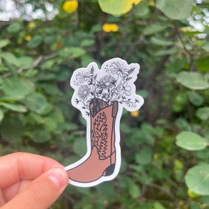 Cowboy Boot with Flowers Sticker