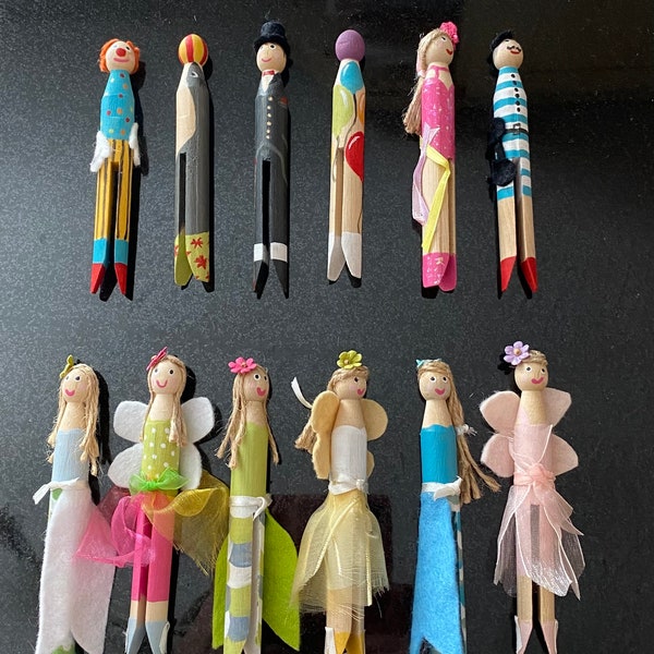 Fun character dolly pegs