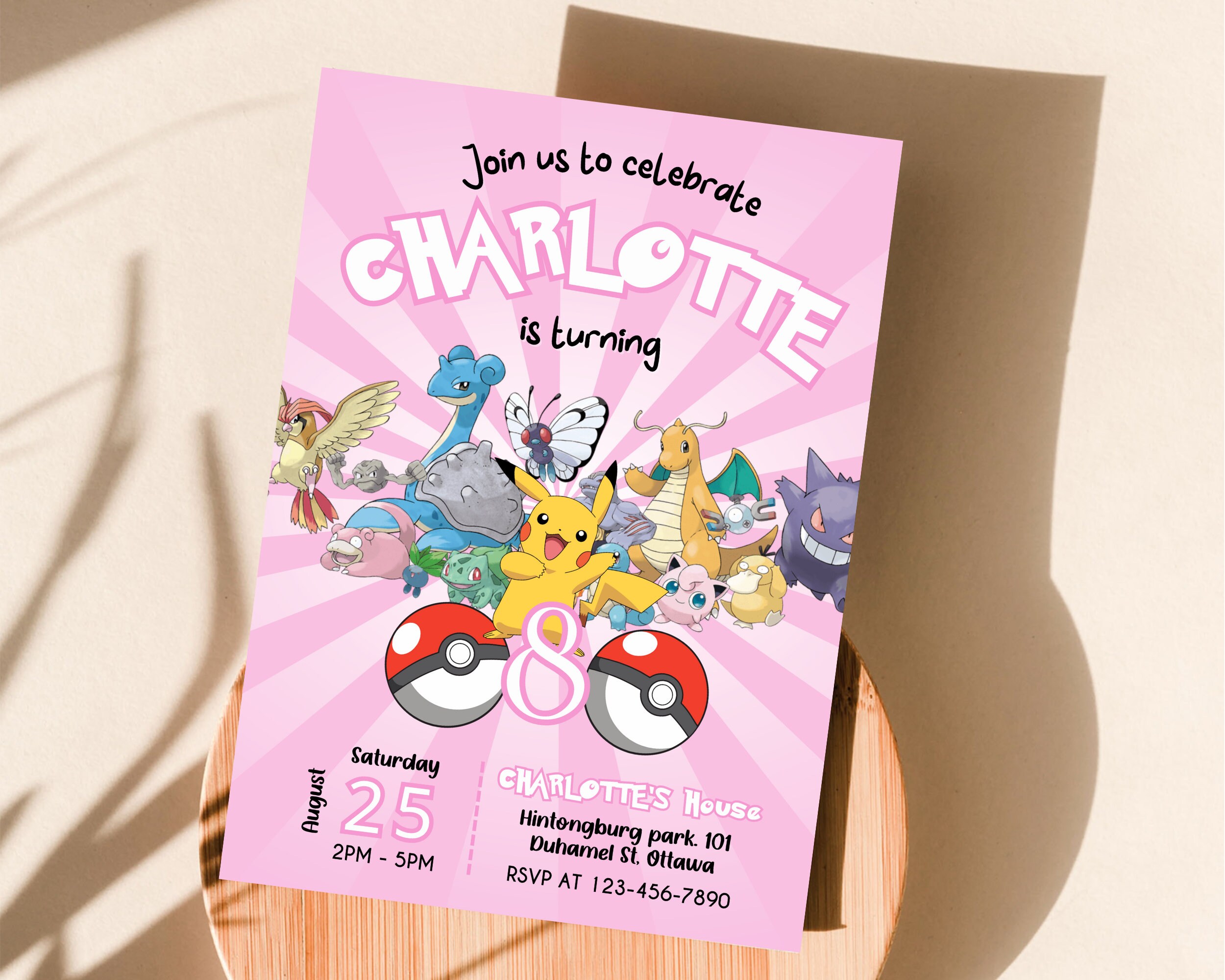 Editable Pikachu Invite Pokemon Invitation Canva Template - Etsy Australia