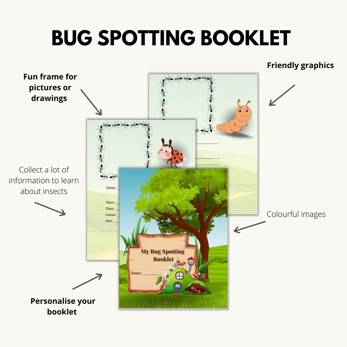 Bug Spotting Booklet Garden Insect Hunting Journal - Etsy
