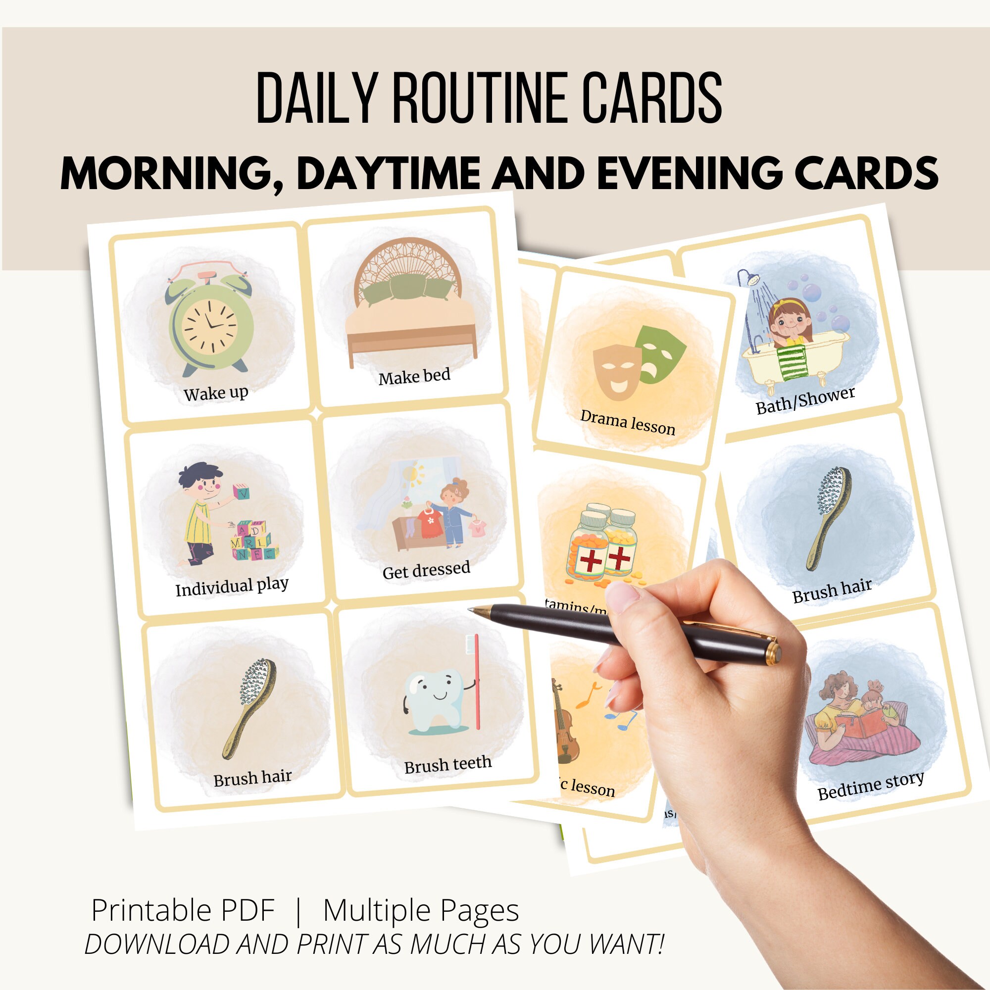 Daily Routine Cards - Etsy
