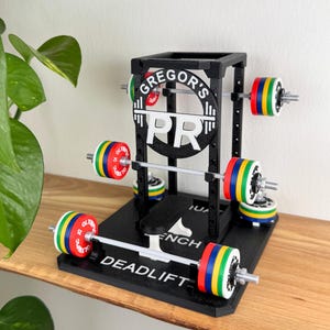 PR Tracker/personal record/best perfomance display/mini squat rack/personalized gift/Olympic weightlifting/fitness motivation