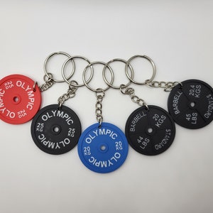 Set of 2 personalizable gym keychain weight plates / weight plate with name / gift for weightlifter crossfit powerlifter