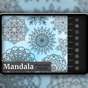 Mandala Procreate Stamp Set 1 - 20 Ornamental Mandala Brush Stamps | Illustrations | Tattoo Designs | Colouring In | Patterns
