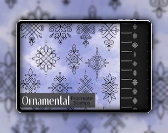 Ornamental Procreate Stamp Set 1 - 25 Ornamental Mandala Unalome Brush Stamps | Illustrations | Tattoo Designs | Procreate Digital Brush Set