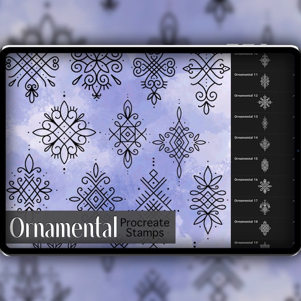 Ornamental Procreate Stempel Set 1 - 25 Ornamental Mandala Unalome Pinselstempel | Illustrationen | Tattoo Designs | Procreate Digital Brush Set