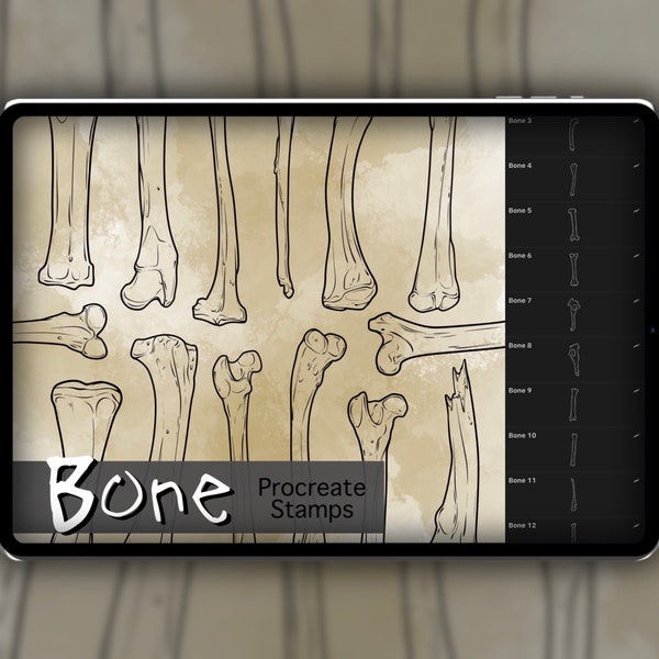 Bone Procreate Stamp Set 1 - 25 Bone Shard Brush Stamps | Illustrations | Tattoo Designs | Procreate Digital Brush Pack | Digital Art