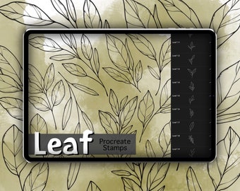 Leaf Procreate Stamp Set 1 - 25 Leaf Leaves Floral Nature Brush Stamps | Illustrations | Tattoo Designs | Procreate Digital Brush Pack