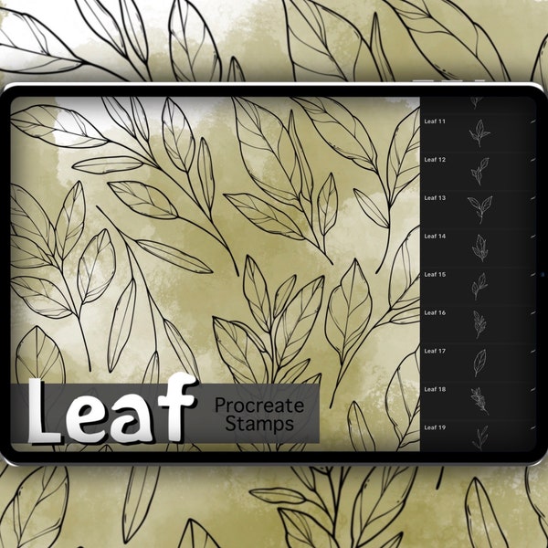 Leaf Procreate Stamp Set 1 - 25 Leaf Leaves Floral Nature Brush Stamps | Illustrations | Tattoo Designs | Procreate Digital Brush Pack