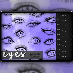 Eyes Procreate Stamp Set 1 - 25 Eyes Facial Features Brush Stamps | Illustrations | Tattoo Designs | Digital Brush Pack
