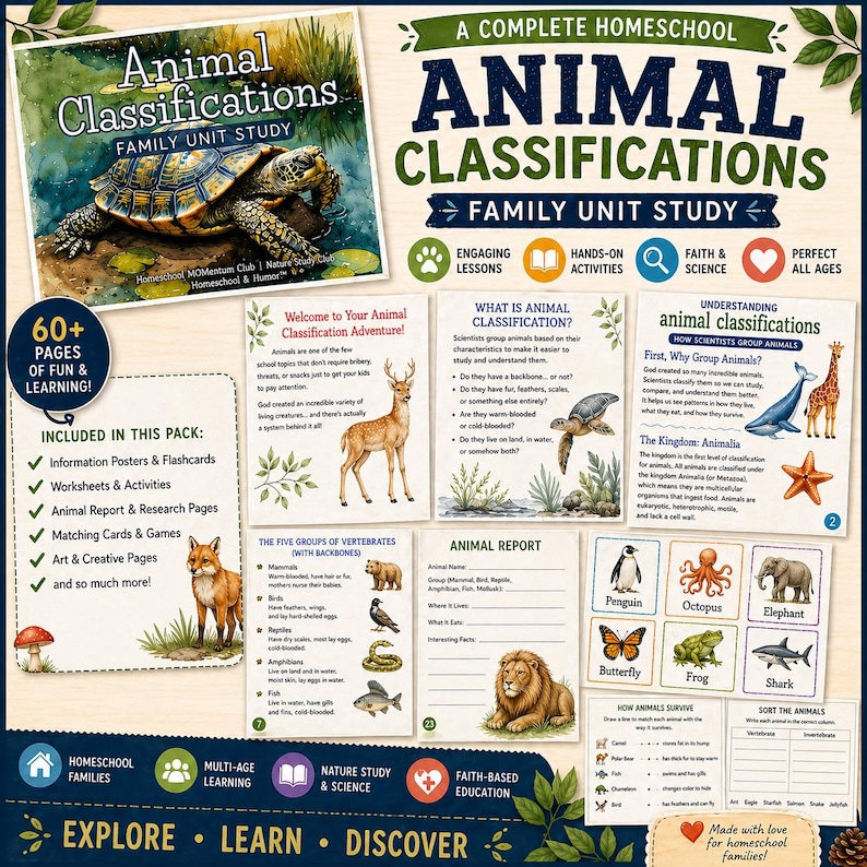 Animal Classification Unit Study Printable, Homeschool Science ...