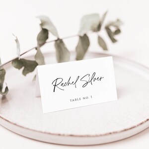 Tarjeta de lugar de Bar Mitzvah, asientos en la mesa de recepción de bodas, plantilla de nombre de guión editable, 3.5x2 plegado plano, DESCARGA INSTANTÁNEA, Blanco, BAR01