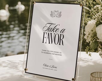 Old Money Wedding Favor Sign, Take a Favor Signage, Quiety Luxury, Elegant Reception Signage, Engagement Party,  INSTANT DOWNLOAD, WED55
