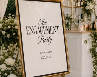 Engagement Party Welcome Sign, Old Money Template, Wedding Welcome Poster, Vintage Quiet Luxury, Formal, Retro, INSTANT DOWNLOAD, WED55