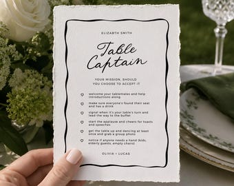 Table Captain Wedding Template, Whimsical Wedding Card, Wedding Host Card, Team Leader Dinner, Reception Table Game, INSTANT DOWNLOAD, WED47