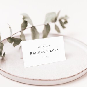 Tarjeta de lugar de Bar Mitzvah, asientos en la mesa de recepción de bodas, plantilla de nombre editable mínimo, 3.5x2 plegado plano, DESCARGA INSTANTÁNEA, Blanco, BAR04
