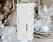 Trifold Wedding Table Number, Minimalist Triangle Stand Menu, QR Code Infographic Fun Fact, Folded Cards Template, INSTANT DOWNLOAD, WED08