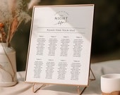 Rehearsal Dinner Seating Chart, Editable The Night Before Guest Table Plan, Intimate Wedding Find Your Seat, INSTANT DOWNLOAD, White, WED04