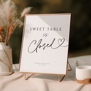 Dessert Table Closed, Editable Sweet Station Wedding Sign, Printable Bar Closed During, Reception Signage, INSTANT DOWNLOAD, White, WED04