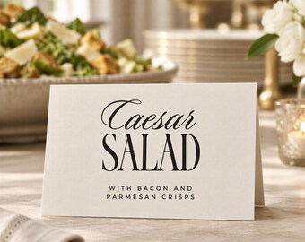 Wedding Menu Card for Buffet, Editable Food Tent Label, Printable Old Money Sign Template, 5x3.5 flat, 3.5x2 folded, INSTANT DOWNLOAD, WED55