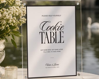Pittsburgh Cookie Table, Wedding Favor Sign, Sweet Table Printable, Old Money Signage, Engagement Party, Speakeasy, INSTANT DOWNLOAD, WED55