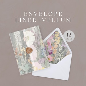 Stimmungsvolles florales Umschlag Liner, druckbare Vintage Lavendel Einladung, 5x7 viktorianisches Pergamin Rose, A7 Euro quadratische Verpackung, SOFORTIGER DOWNLOAD, WED30