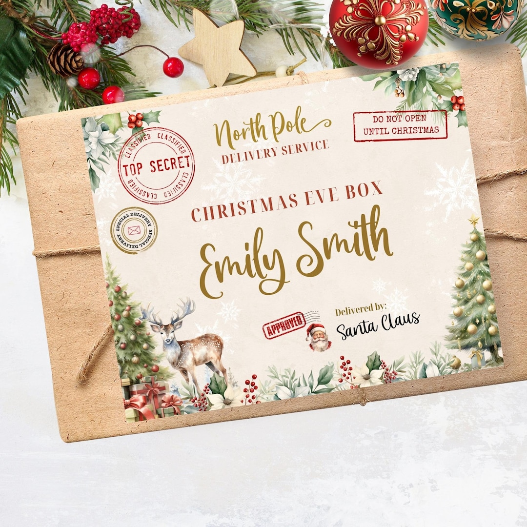 Special Delivery Christmas Eve Box Printable, Editable Gift From Santa