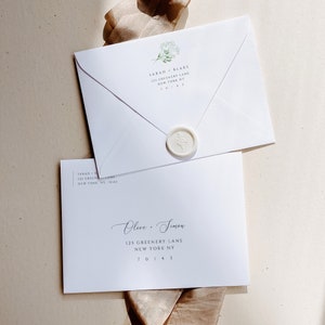Minimalistische druckbare Umschlagadresse, bearbeitbare A7 5x7-Adressierung, Hochzeit A1-Antwort, sofortiger DOWNLOAD, Baby Breath Greenery, WED12