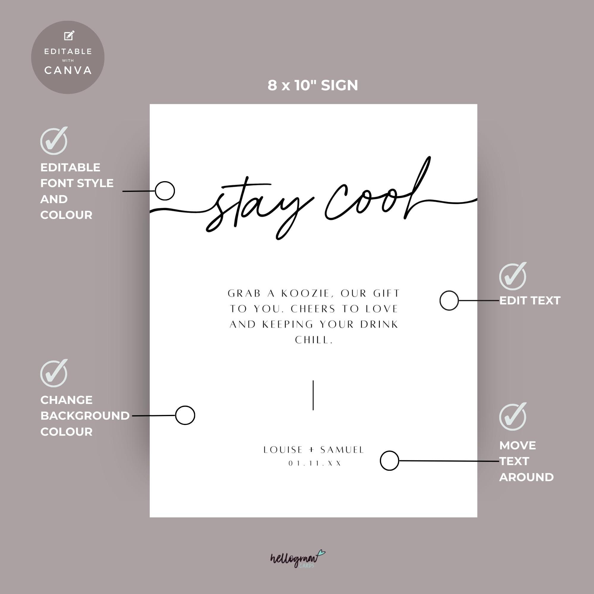 Koozie Favor Printable