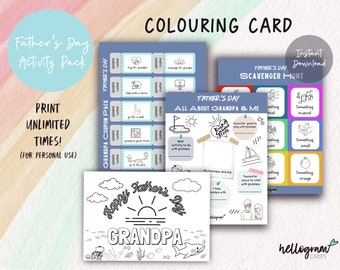 Gift for Grandpa | Printable Card | Father’s Day Grandpa | Father’s Day Printable | Fathers Day Colouring Pages for Kids | Digital Download