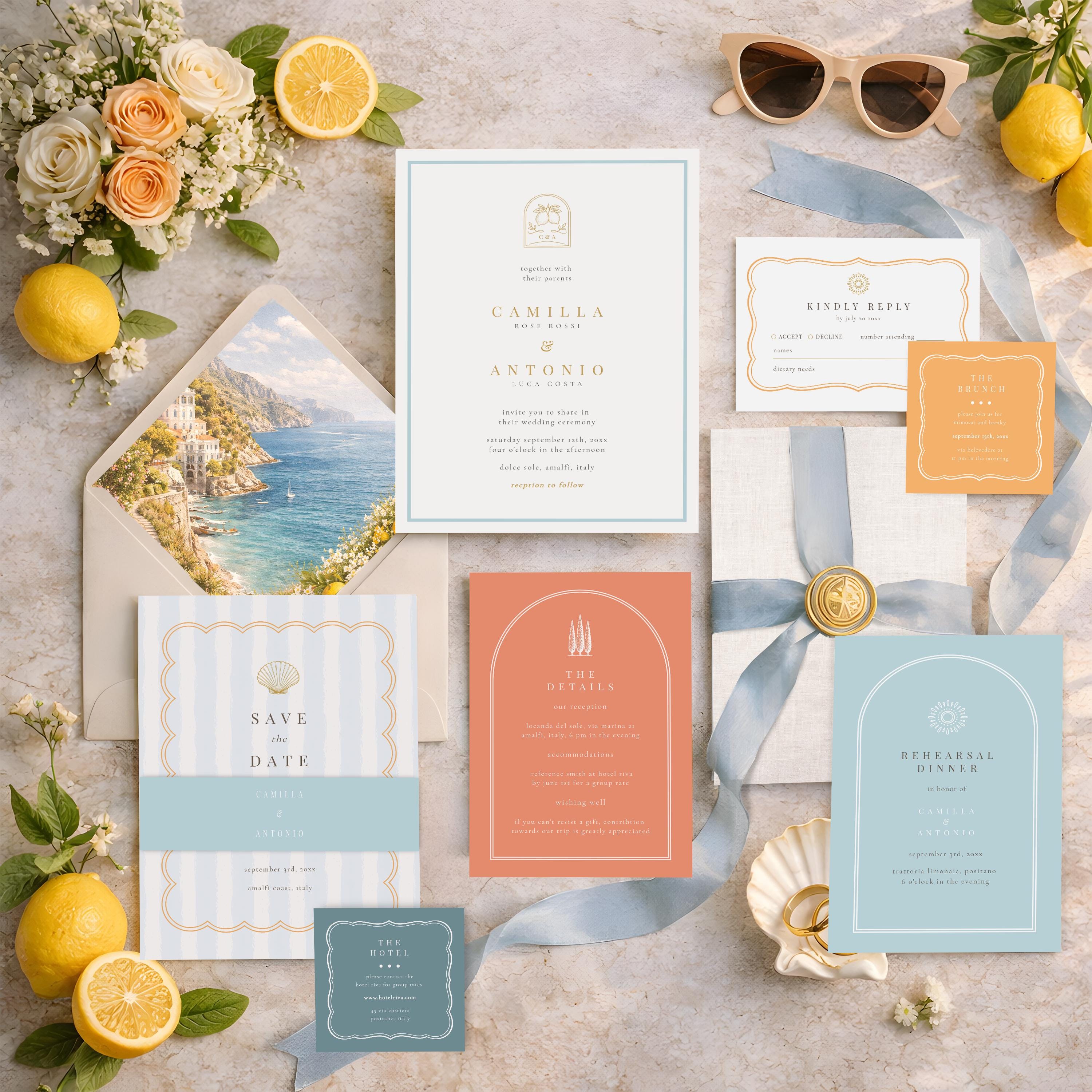 Italian Wedding Invitation Suite