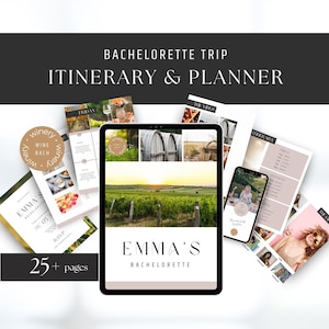 Bachelorette Reiseplan Vorlage Wein, Weingut Mädchen Wochenende einladen, Digital Vineyard Trip Planner, Packliste, SOFORTIGER DOWNLOAD, BACHL19