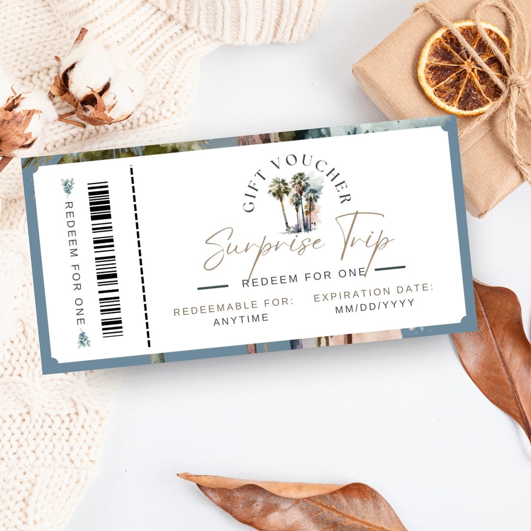 Weekend Getaways Gift Voucher Hotel Stay Coupon Editable Etsy