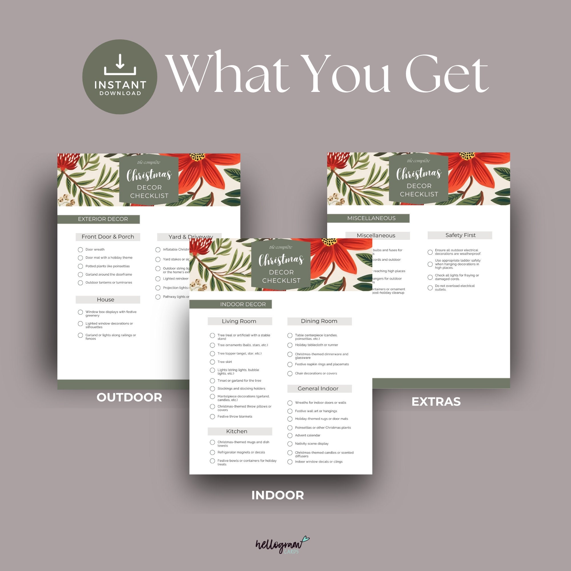 Christmas Decor Checklist, Printable Holiday Season Decorating Planner ...