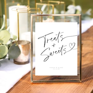 Dessert Bar Wedding Sign, Sweet Table Signage, Printable Editable Minimal Treat Station Template, Cake Candy, INSTANT DOWNLOAD, White, WED04