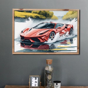 PRINTABLE Ferrari DIGITAL Artwork | Bring the Excitement of a Ferrari into Your Home with This Incredible Artwork