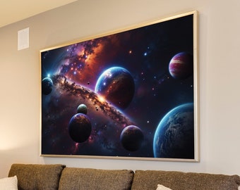 PRINTABLE Interstellar Journey: Captivating Digital Artwork of Planets in Vast Space | Explore the Cosmos | Planets in Expansive Space