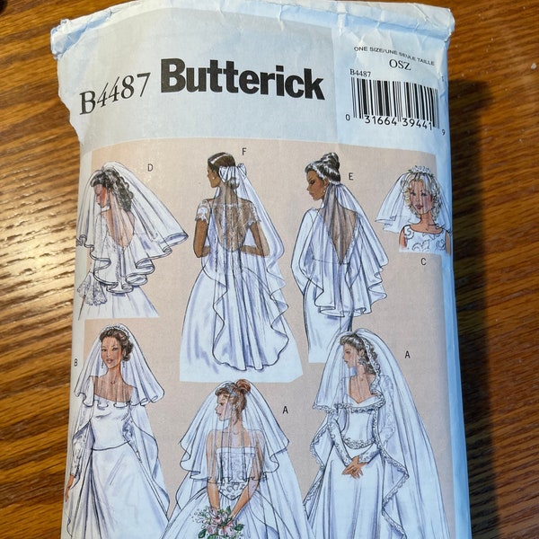 Cut Pattern/Bridal Veils/Sewing Pattern/Butterick B4487/Assorted Styles Headpieces/One Size/Vintage 2005/RTS