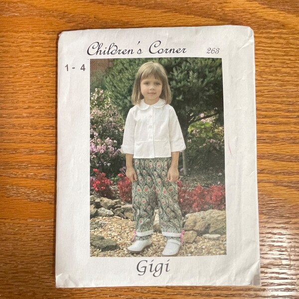 UNCUT Pattern/Girls Pants-Blouse/Children's Corner Sewing Pattern/Gigi 263/Size 1-4/Vintage 2007/RTS