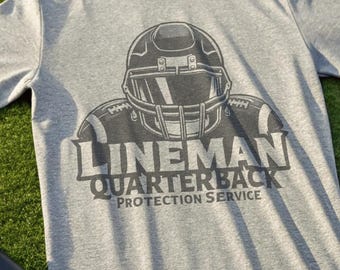 Lineman Football T-Shirt, Quarterback Protection Service, Athletic Sports Tee, Durable Football Shirt, Gift for Football Players & Fans